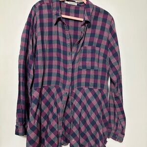 Maurices Purple and navy Checkered Shirt